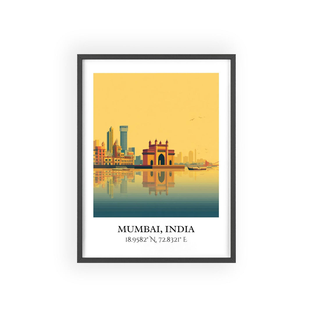 Mumbai Art, Mumbai Retro Travel Art, Mumbai Home Decor, Mumbai India Gift, India Travel Art, Travel Prints, Housewarming Gift