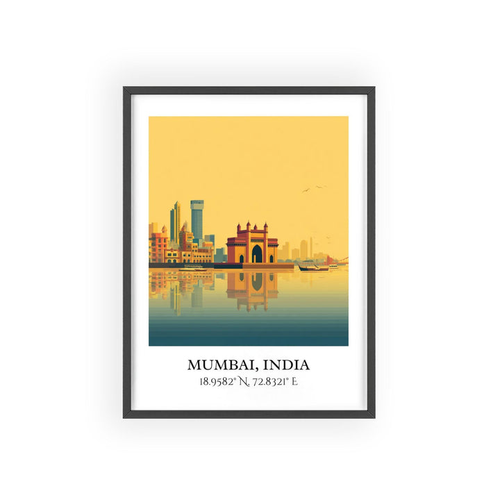 Mumbai Art, Mumbai Retro Travel Art, Mumbai Home Decor, Mumbai India Gift, India Travel Art, Travel Prints, Housewarming Gift