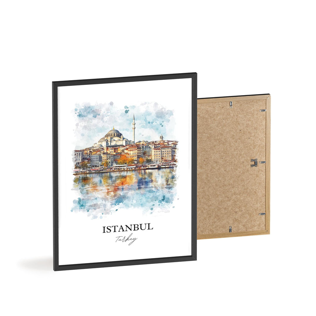 Istanbul Wall Art, Istanbul Turkey Print, Turkey Watercolor Art, Istanbul Gift, Travel Print, Travel Poster, Housewarming Gift