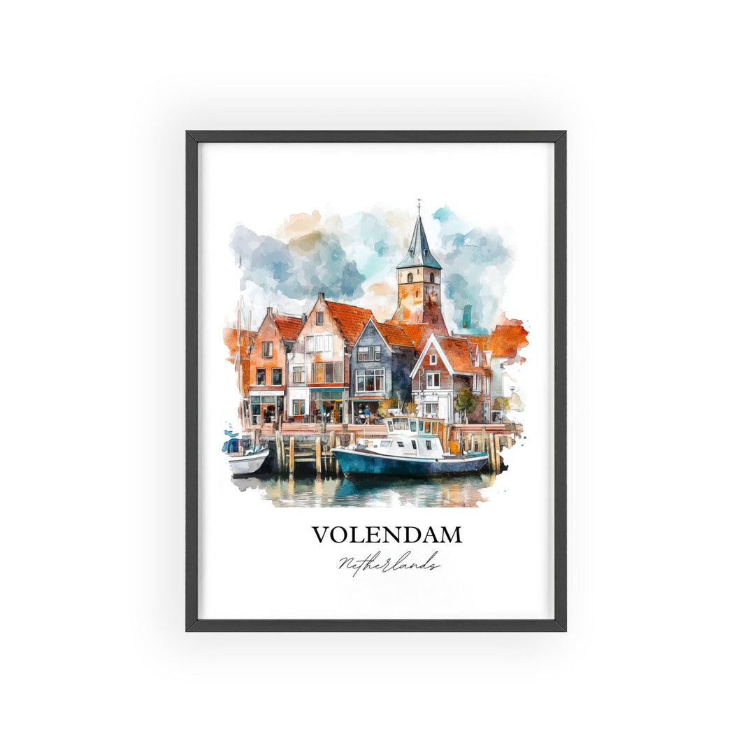 Volendam Wall Art, Edam-Volendam Print, Netherlands Watercolor Art, Volendam Gift, Travel Print, Travel Poster, Housewarming Gift