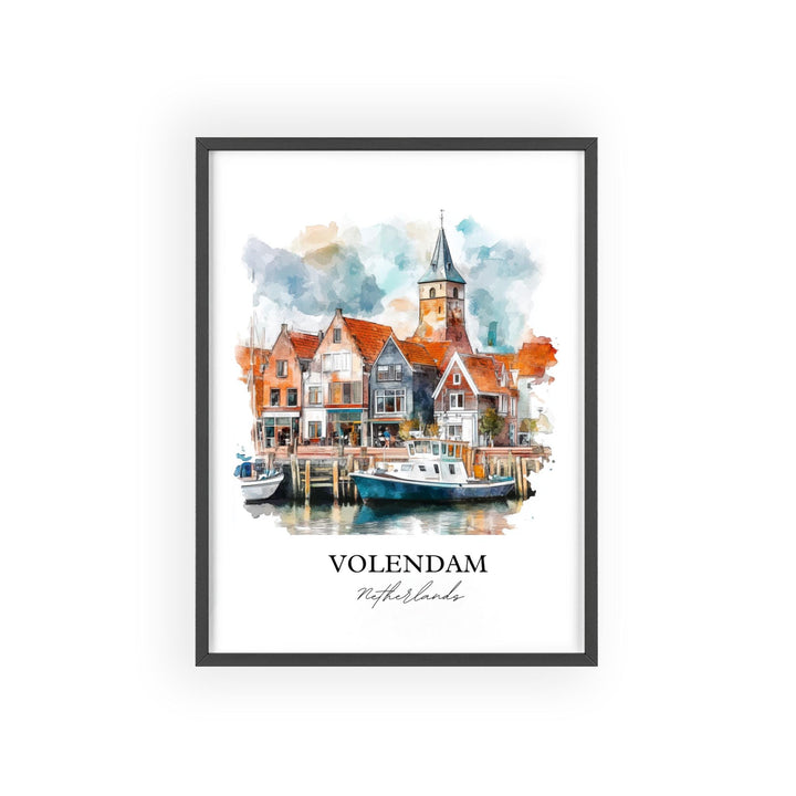 Volendam Wall Art, Edam-Volendam Print, Netherlands Watercolor Art, Volendam Gift, Travel Print, Travel Poster, Housewarming Gift