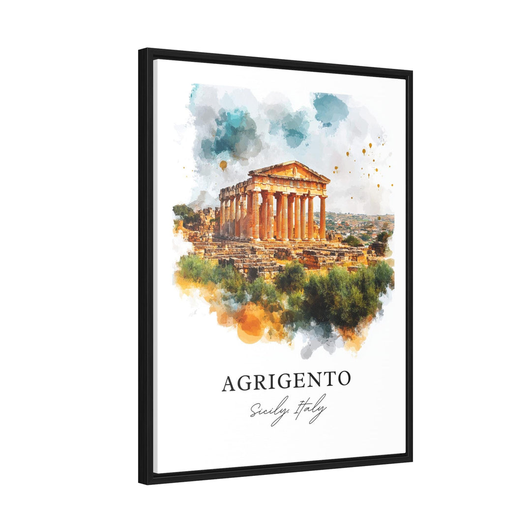 Agrigento Wall Art, Sicily Italy Print, Sicily Watercolor Art, Agrigento Gift, Travel Print, Travel Poster, Housewarming Gift