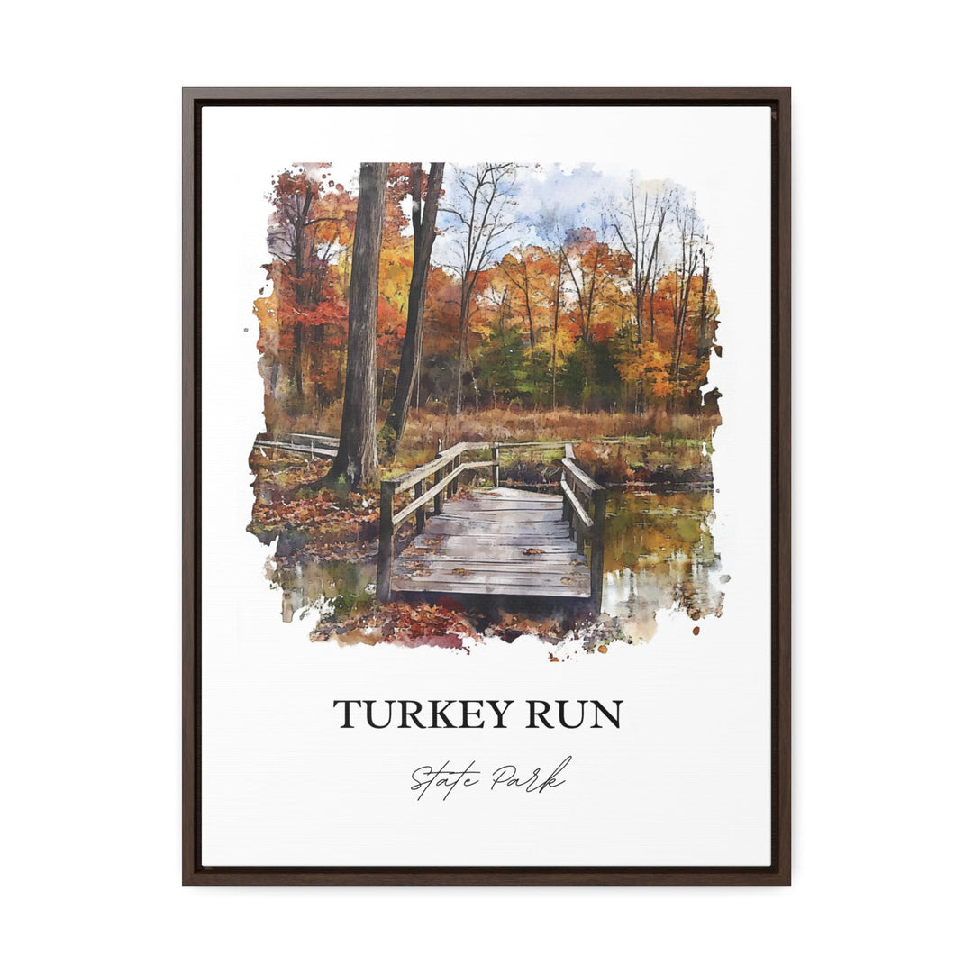 Turkey Run State Park Art, Marshall Indiana Print, Indiana Watercolor, Turkey Run Park Gift, Travel Print, Travel Poster, Housewarming Gift