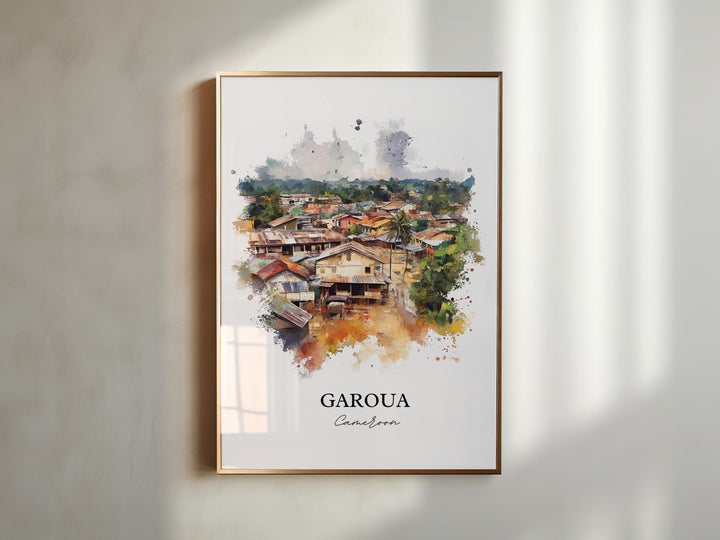 Garoua Cameroon Wall Art, Cameroon Print, Cameroon Watercolor Art, Garoua Cameroon Gift, Travel Print, Travel Poster, Housewarming Gift