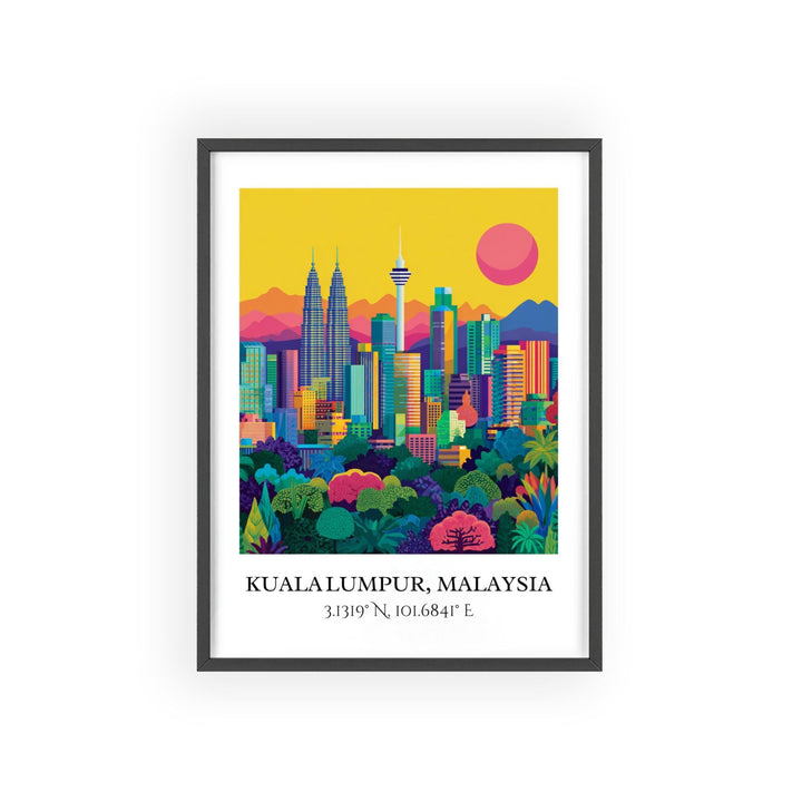 Kuala Lumpur Art, Kuala Lumpur Retro Travel Art, Kuala Lumpur Decor, Kuala Lumpur Gift, Malaysia Wall Art, Travel Prints, Housewarming Gift
