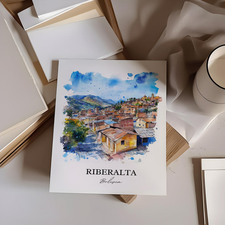 Riberalta Wall Art, Beni Dept Print, Bolivia Watercolor Art, Riberalta Bolivia Gift, Travel Print, Travel Poster, Housewarming Gift