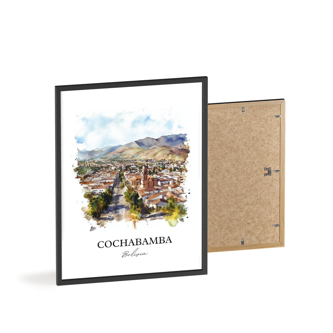 Cochabamba Wall Art, Bolivia Print, Bolivia Watercolor Art, Cochabamba Gift, Travel Print, Travel Poster, Housewarming Gift
