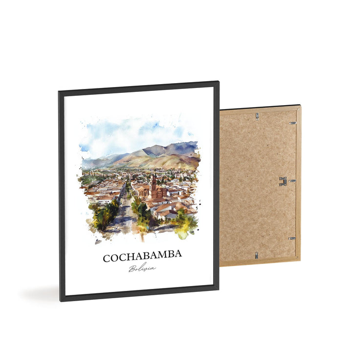 Cochabamba Wall Art, Bolivia Print, Bolivia Watercolor Art, Cochabamba Gift, Travel Print, Travel Poster, Housewarming Gift