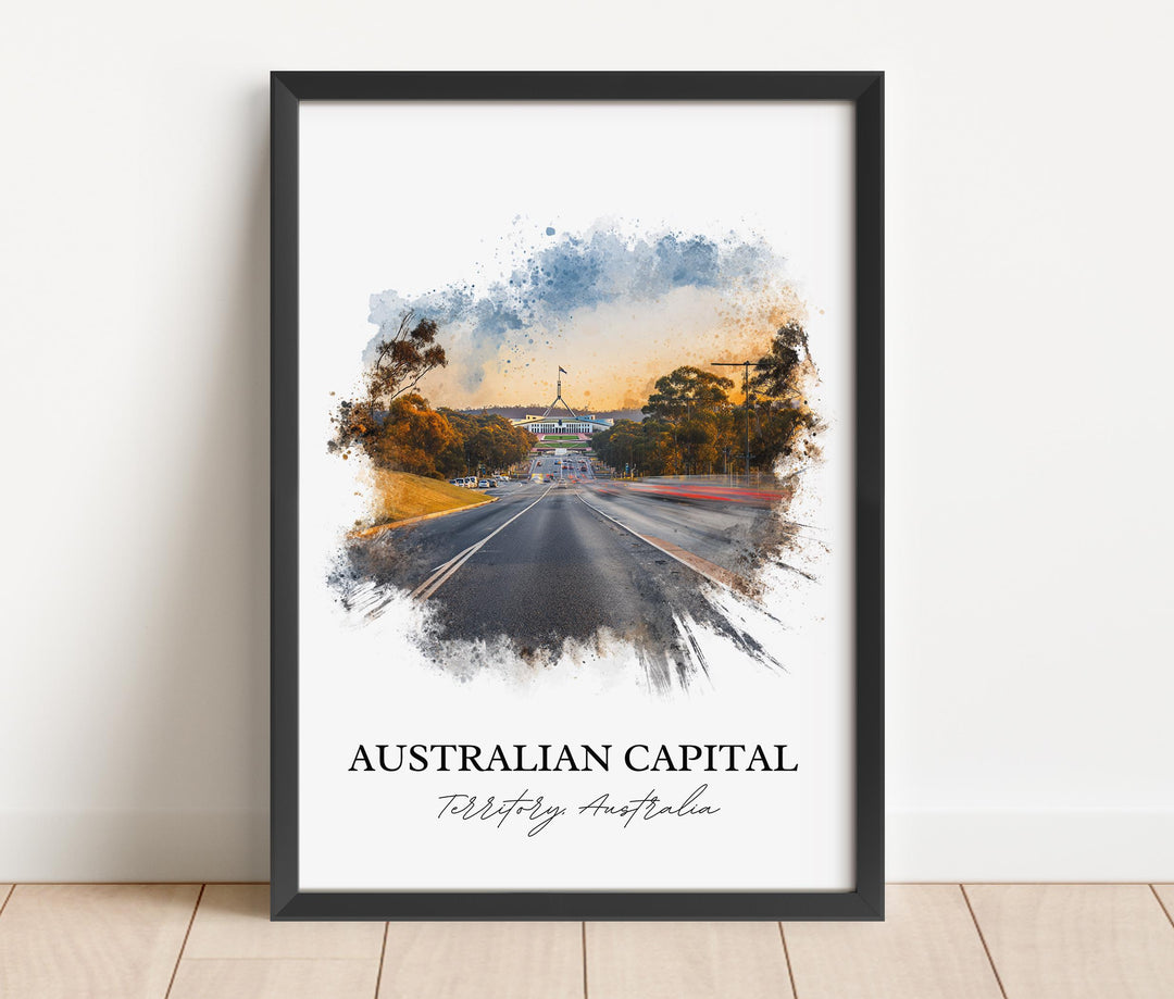 Australian Capital Territory Art, Australia Print, Australia Art, Canberra Gift, Canberra Travel Print, Travel Poster, Housewarming Gift