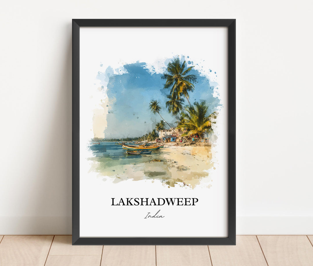 Lakshadweep Wall Art, Lakshadweep India Print, India Watercolor Art, Lakshadweep Gift, Travel Print, Travel Poster, Housewarming Gift