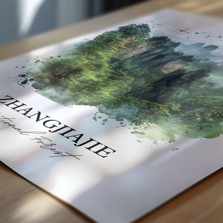 Zhangjiajie National Park Wall Art, Hunan Province Print, China Watercolor, Zhangjiajie Gift, Travel Print, Travel Poster, Housewarming Gift