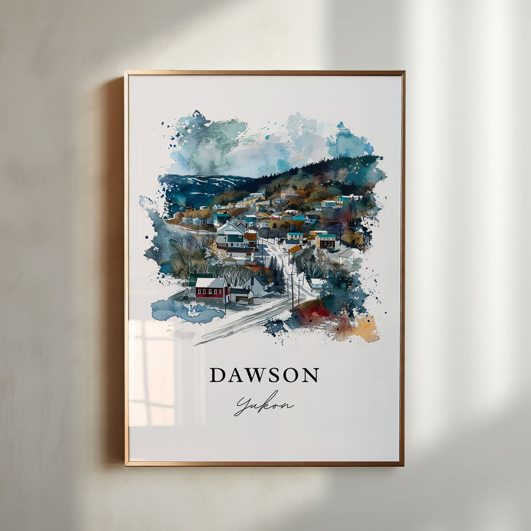 Dawson Canada Wall Art, Yukon Print, Dawson Watercolor, Dawson Canada Gift,