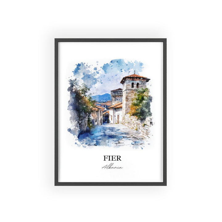 Fier Albania Wall Art, Albania Print, Albania Watercolor Art, Fier Gift, Travel Print, Travel Poster, Housewarming Gift