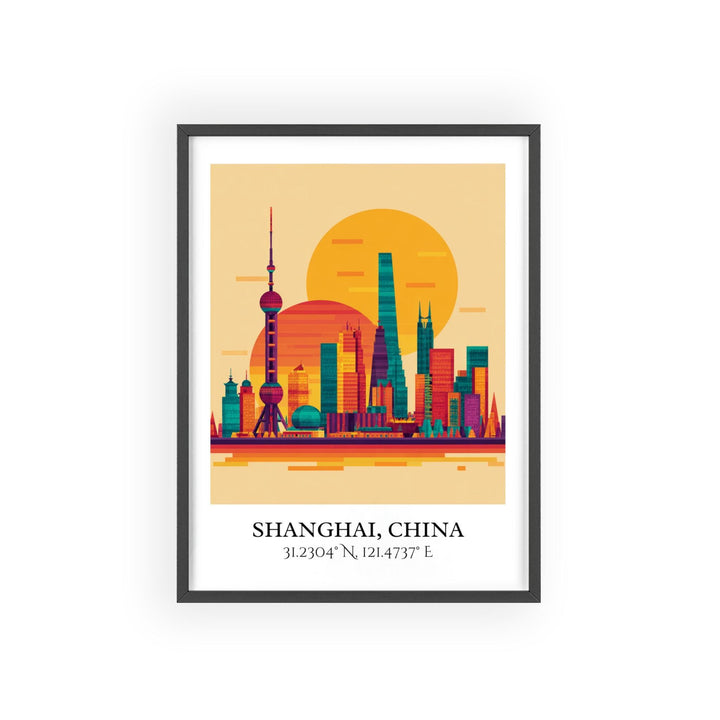 Shanghai Art, Shanghai Retro Travel Art, Shanghai Home Decor, Shanghai China Gift, China Travel Art, Travel Prints, Housewarming Gift