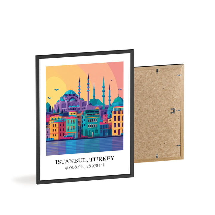 Istanbul Art, Istanbul Retro Travel Art, Istanbul Turkey Decor, Turkey Gift, Turkey Travel Art, Istanbul Turkey Print, Housewarming Gift