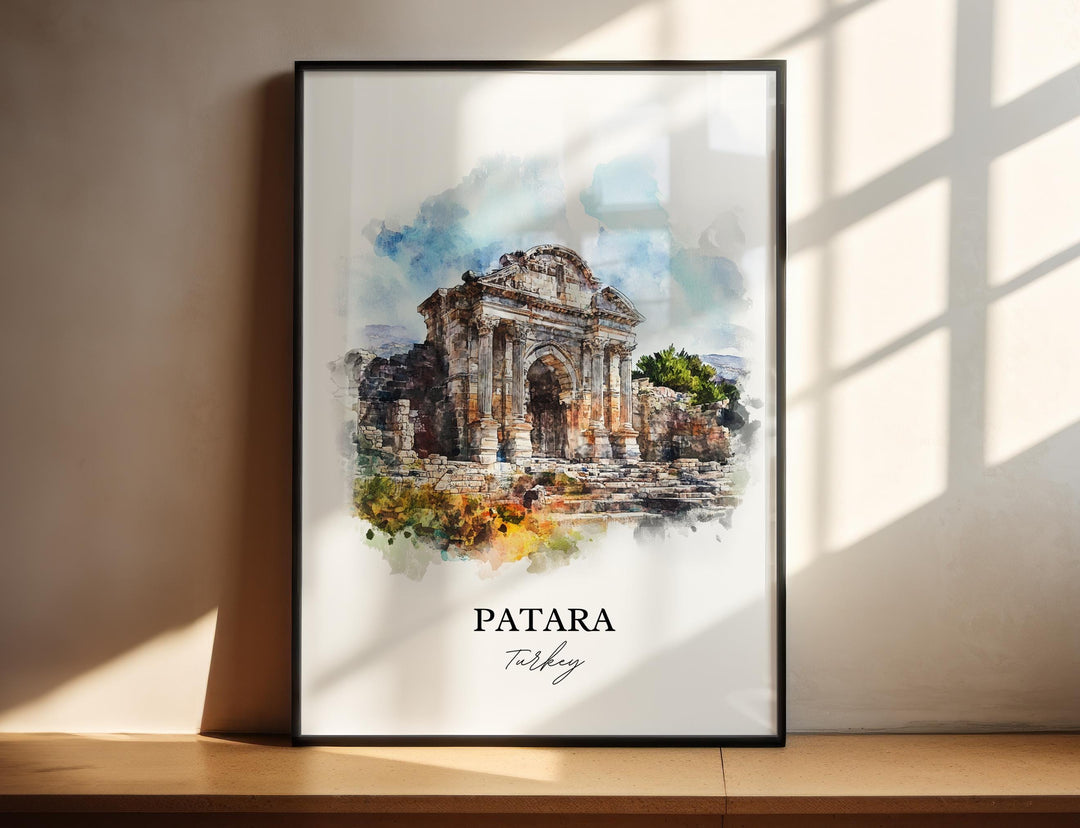 Patara Turkey Wall Art, Kalkan Print, Turkey Watercolor Art, Patara Beach Gift, Travel Print, Travel Poster, Housewarming Gift