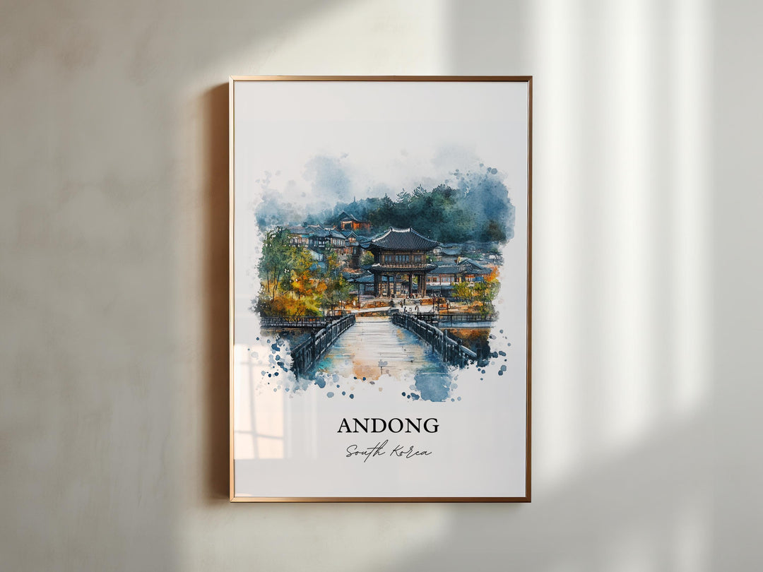Andong Travel Print Wall Art Nakdong River Wall Hanging Home Décor Andong-Si Gift Art Lovers South Korea Art Lover Gift Andong Poster
