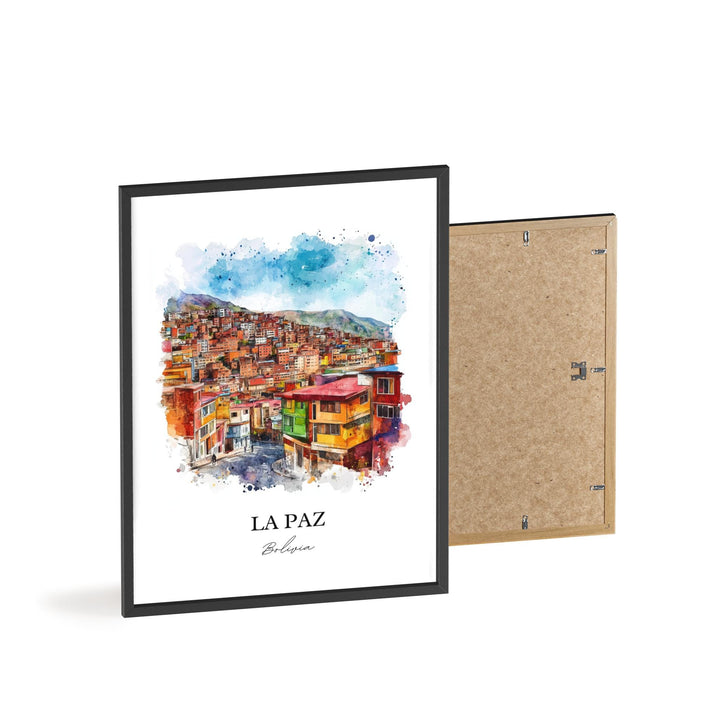 La Paz Wall Art, La Paz Skyline Print, Bolivia Watercolor Art, La Paz Bolivia Gift, Travel Print, Travel Poster, Housewarming Gift