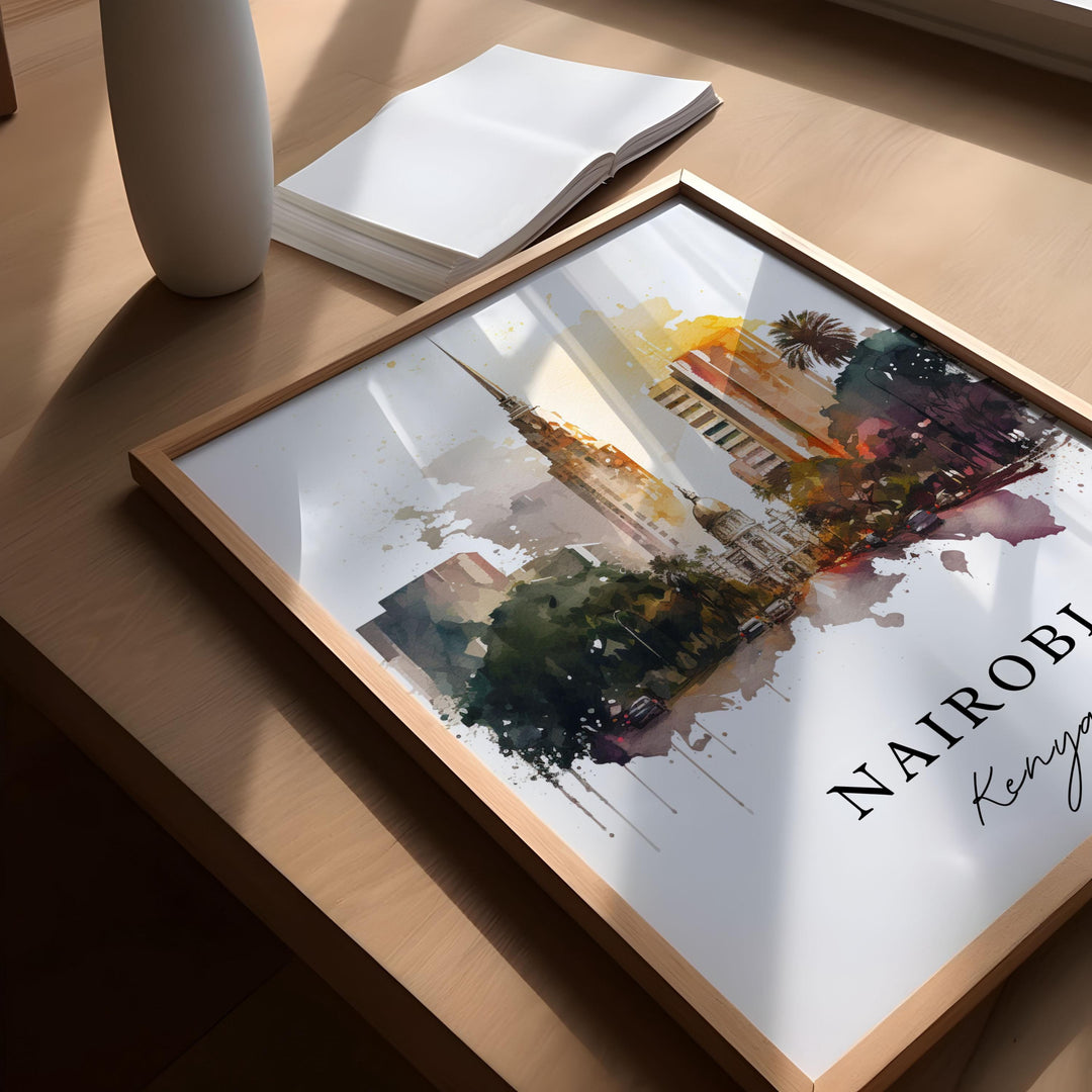 Nairobi Kenya wall art - Kenya, Nairobi poster, Nairobi Wedding gift, Nairobi Birthday present, Custom Text, Personalized Gift