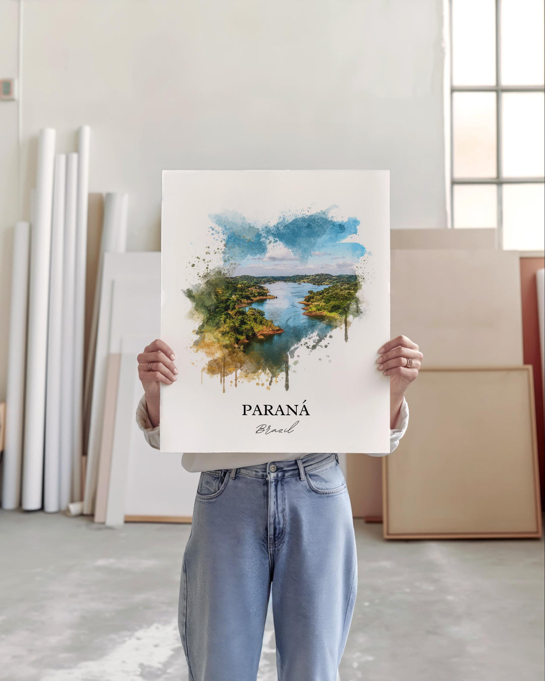 Paraná Brazil Wall Art, Paraná Print, Paraná Watercolor Art, Paraná Brazil Gift, Brazil Travel Print, Travel Poster, Housewarming Gift