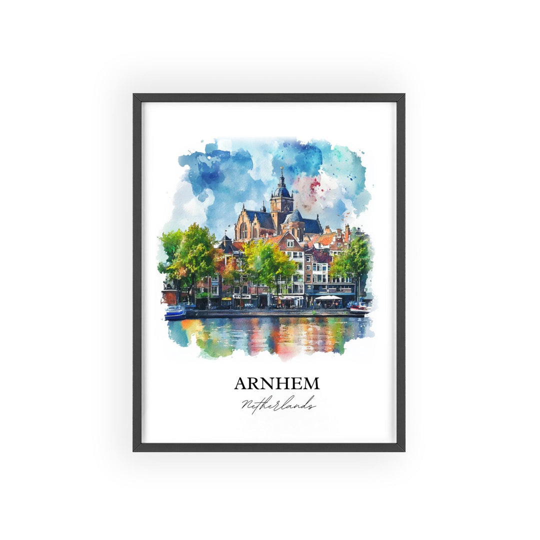Arnhem Wall Art, Gelderland Province Print, Netherlands Watercolor Art, Arnhem Gift, Travel Print, Travel Poster, Housewarming Gift