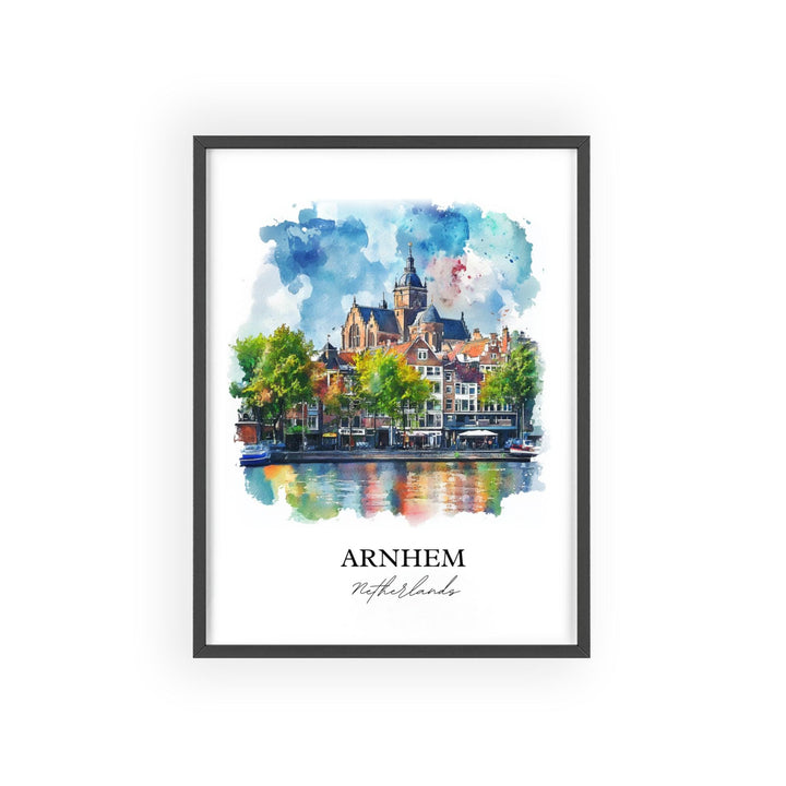 Arnhem Wall Art, Gelderland Province Print, Netherlands Watercolor Art, Arnhem Gift, Travel Print, Travel Poster, Housewarming Gift