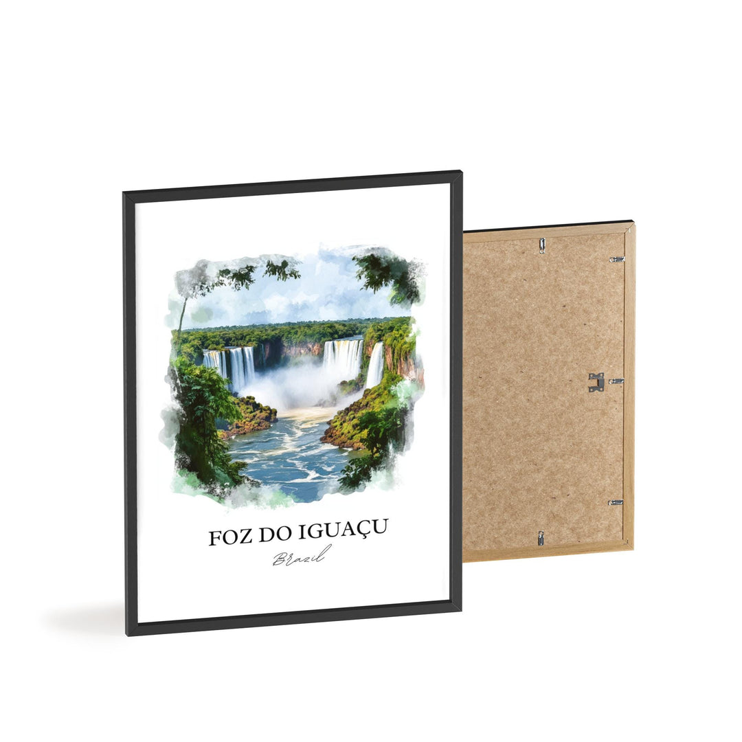 Foz do Iguacua Wall Art, Paraná Print, Brazil Watercolor Art, Foz do Iguacua Gift, Travel Print, Travel Poster, Housewarming Gift