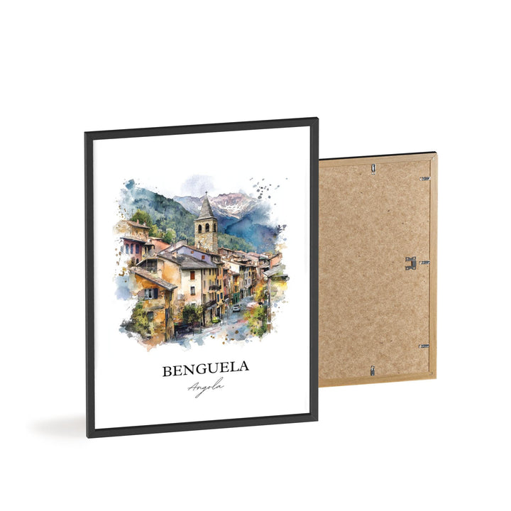 Benguela Wall Art, Angola Print, Angola Watercolor Art, Benguela Gift, Travel Print, Travel Poster, Housewarming Gift