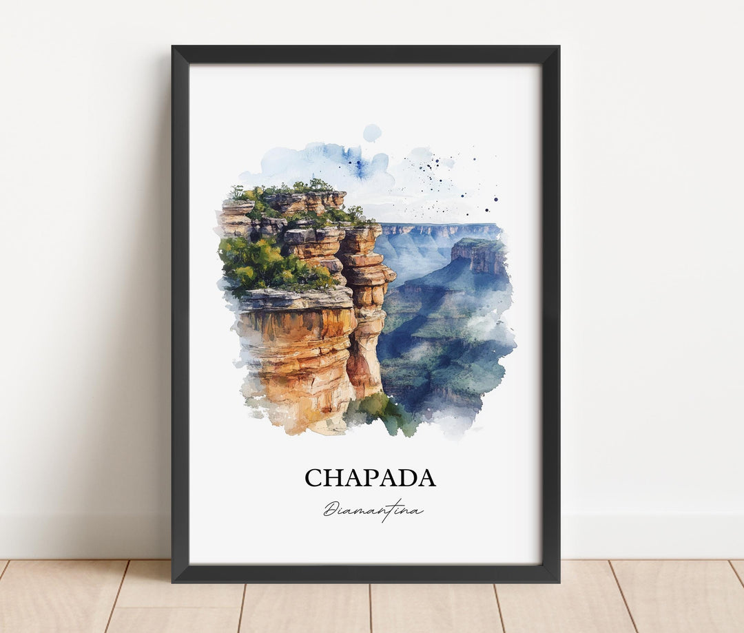 Chapada Diamantina Art, State of Bahia Print, Brazil Watercolor Art, Chapada Diamantina Gift, Travel Print, Travel Poster, Housewarming Gift
