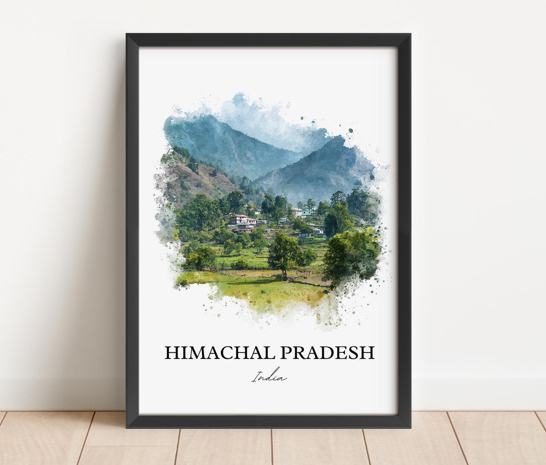Himachal Pradesh Wall Art, India Print, India Watercolor Art, Himachal Pradesh Gift, India Travel Print, Travel Poster, Housewarming Gift