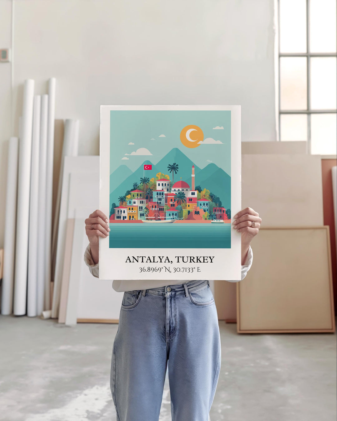 Antalya Wall Art, Antalya Travel Art, Antalya Home Decor, Antalya Turkey Gift, Turkey Travel Art, Antalya Turkey Print, Housewarming Gift