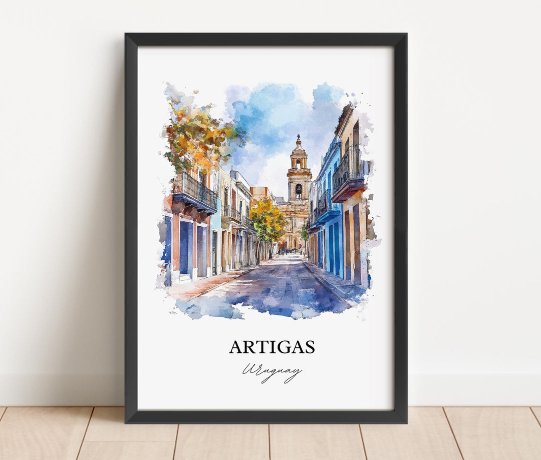 Artigas Uruguay Wall Art, Uruguay Print, Uruguay Watercolor Art, Artigas Gift, Travel Print, Travel Poster, Housewarming Gift