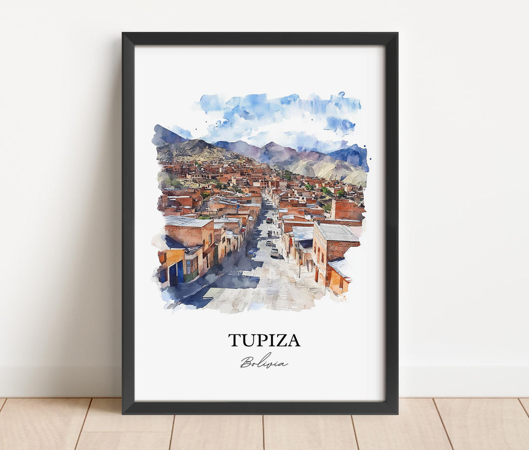 Tupiza Bolivia Wall Art, Potosí Print, Bolivia Watercolor Art, Tupiza Bolivia Gift, Travel Print, Travel Poster, Housewarming Gift