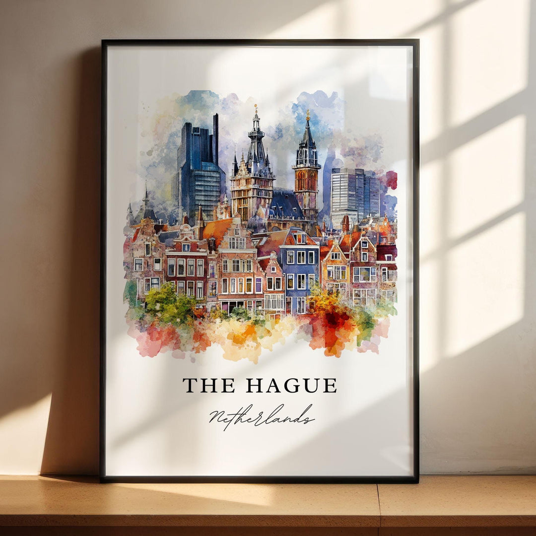 The Hague Wall Art, The Hague Print, The Hague Watercolor Art, The Hague Netherlands Gift, Travel Poster, Housewarming Gift