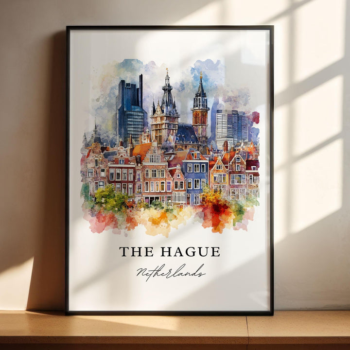 The Hague Wall Art, The Hague Print, The Hague Watercolor Art, The Hague Netherlands Gift, Travel Poster, Housewarming Gift