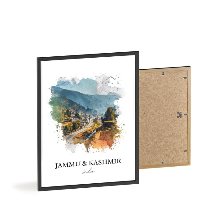 Jammu and Kashmir Wall Art, India Print, India Watercolor Art, Jammu & Kashmir Gift, India Travel Print, Travel Poster, Housewarming Gift