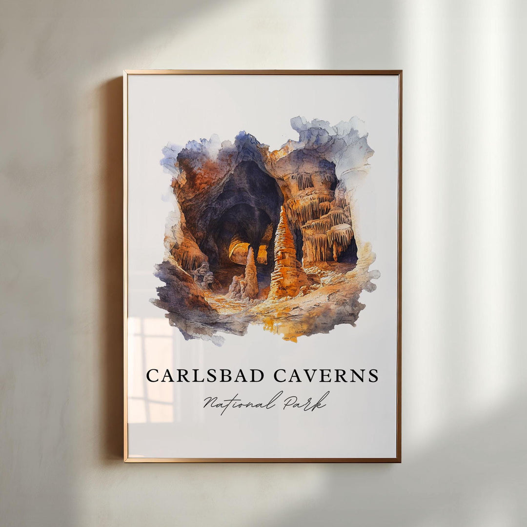Carlsbad Caverns Art, Eddy County NM Print, Carlsbad NM Artwork, New Mexico Caverns Gift,
