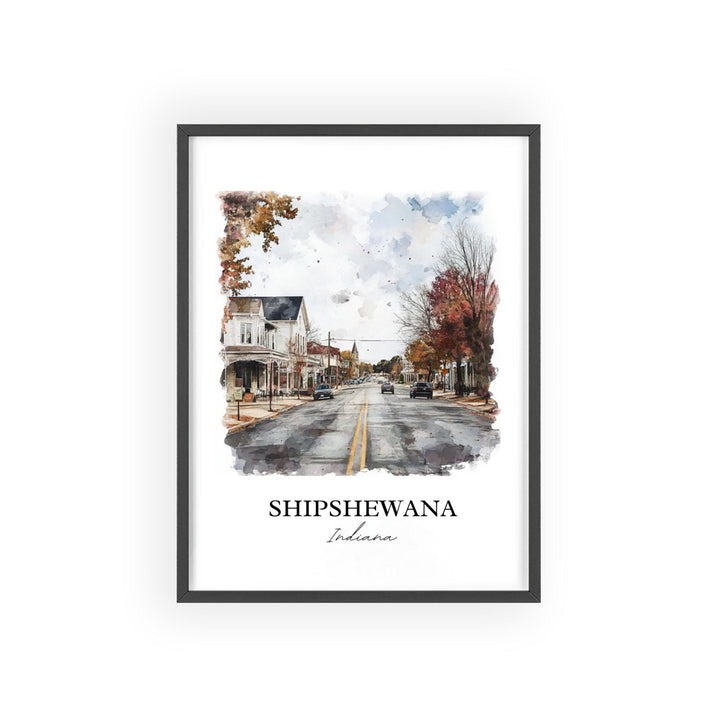 Shipshewana Wall Art, LaGrange County IN Print, Indiana Watercolor Art, Shipshewana Gift, Travel Print, Travel Poster, Housewarming Gift
