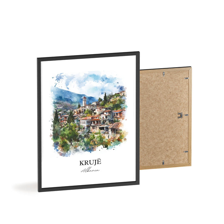 Krujë Albania Wall Art, Mount Krujë Print, Albania Watercolor Art, Krujë Albania Gift, Travel Print, Travel Poster, Housewarming Gift