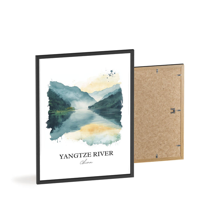 Yangtze River Wall Art, Yangtze River Print, China Watercolor Art, Yangtze River Gift, Travel Print, Travel Poster, Housewarming Gift