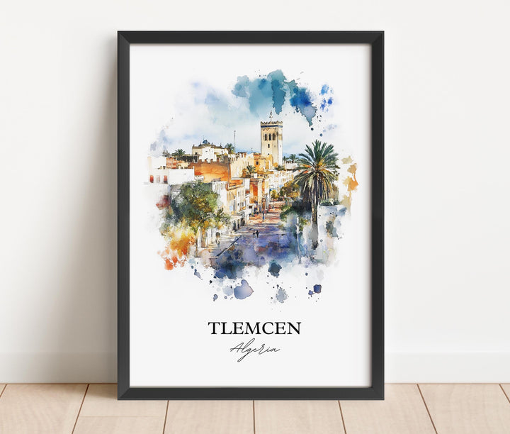 Tlemcen Wall Art, Algeria Africa Print, Algeria Watercolor Art, Tlemcen Algeria Gift, Travel Print, Travel Poster, Housewarming Gift