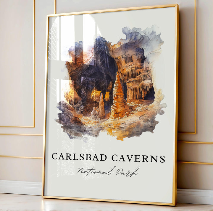 Carlsbad Caverns Art, Eddy County NM Print, Carlsbad NM Artwork, New Mexico Caverns Gift,