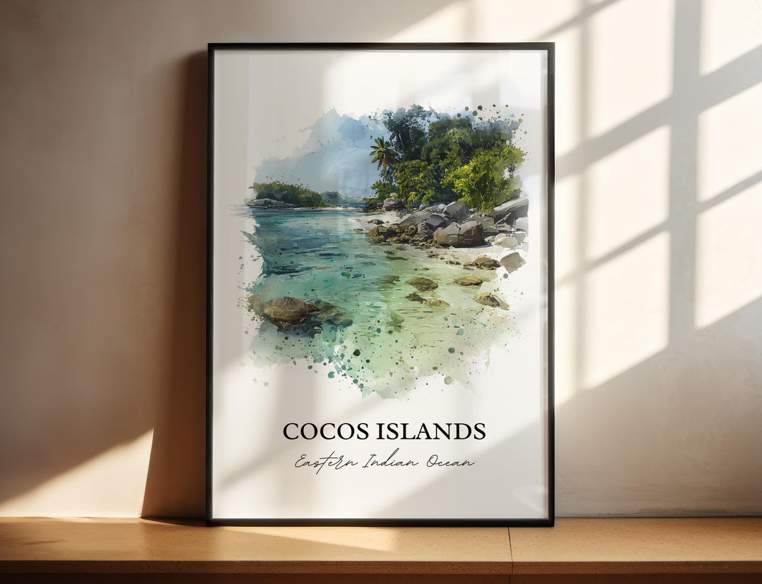 Cocos Islands Wall Art, Eastern Indian Ocean, Cocos Islands Artwork, Cocos Islands Gift, Travel Print, Travel Poster, Housewarming Gift