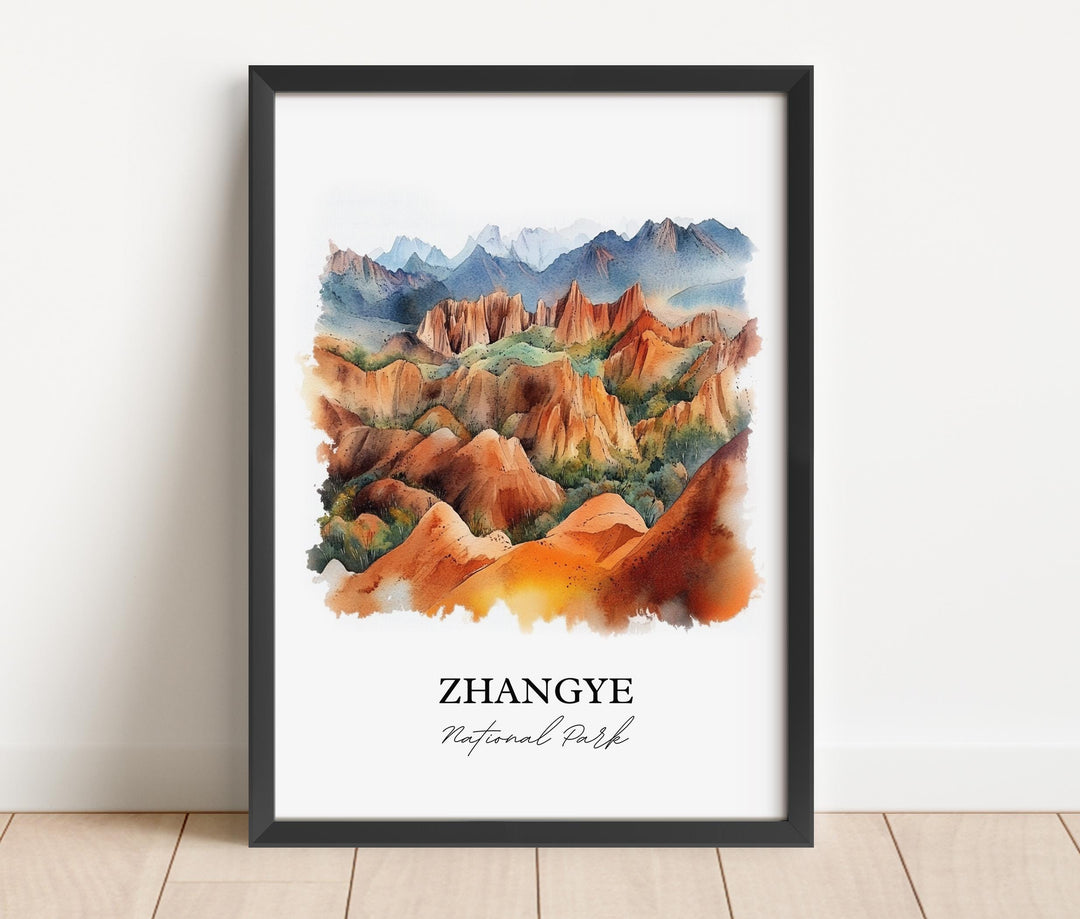 Zhangye National Park Wall Art, Gansu Print, China Artwork, Zhangye National Park Gift, Travel Print, Travel Poster, Housewarming Gift