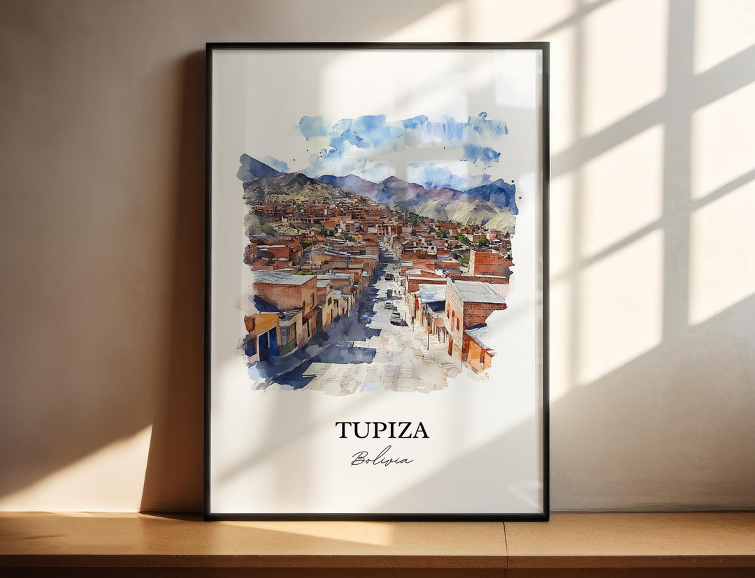Tupiza Bolivia Wall Art, Potosí Print, Bolivia Watercolor Art, Tupiza Bolivia Gift, Travel Print, Travel Poster, Housewarming Gift