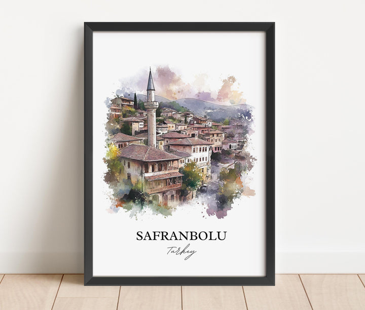 Safranbolu Turkey Wall Art, Karabük Province Print, Turkey Watercolor Art, Safranbolu Gift, Travel Print, Travel Poster, Housewarming Gift