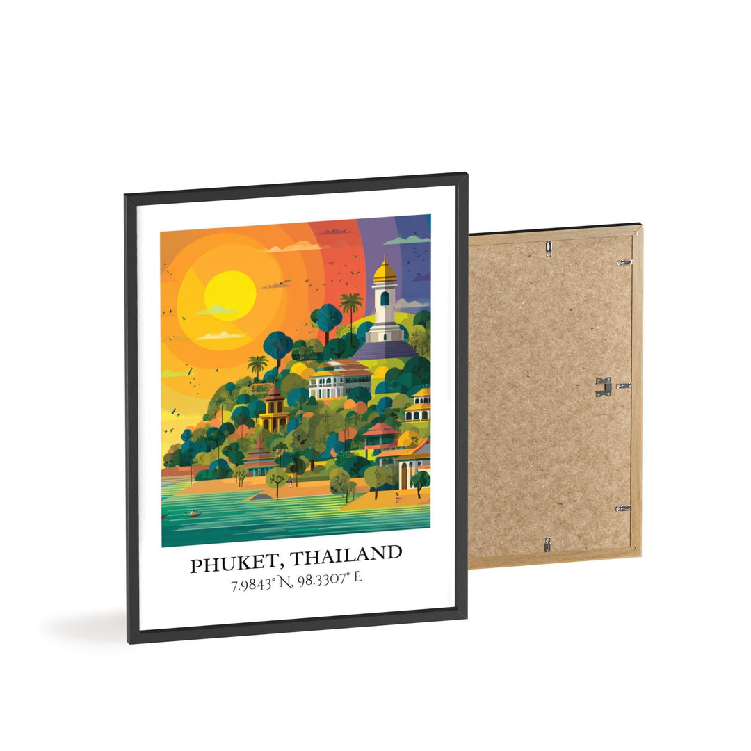 Phuket Art, Phuket Retro Travel Art, Phuket Thailand Home Decor, Thailand Gift, China Travel Art, Travel Prints, Housewarming Gift