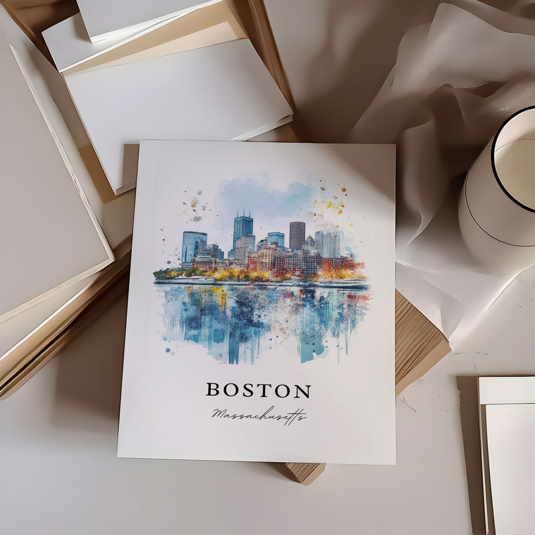 Boston Wall Art - Massachusetts Print