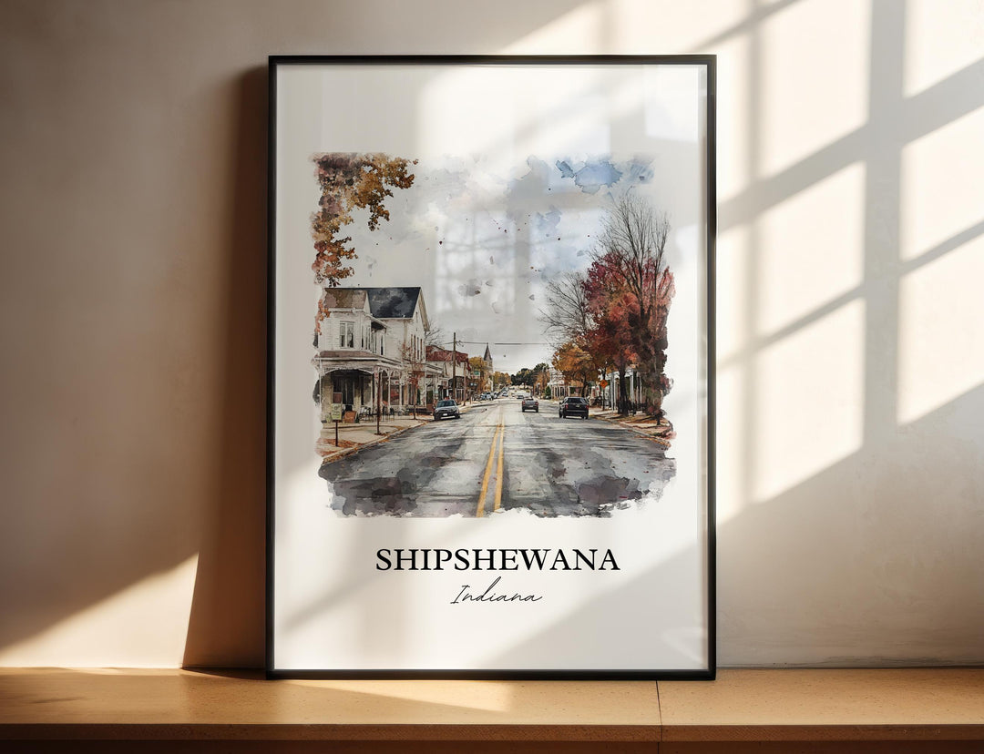Shipshewana Wall Art, LaGrange County IN Print, Indiana Watercolor Art, Shipshewana Gift, Travel Print, Travel Poster, Housewarming Gift