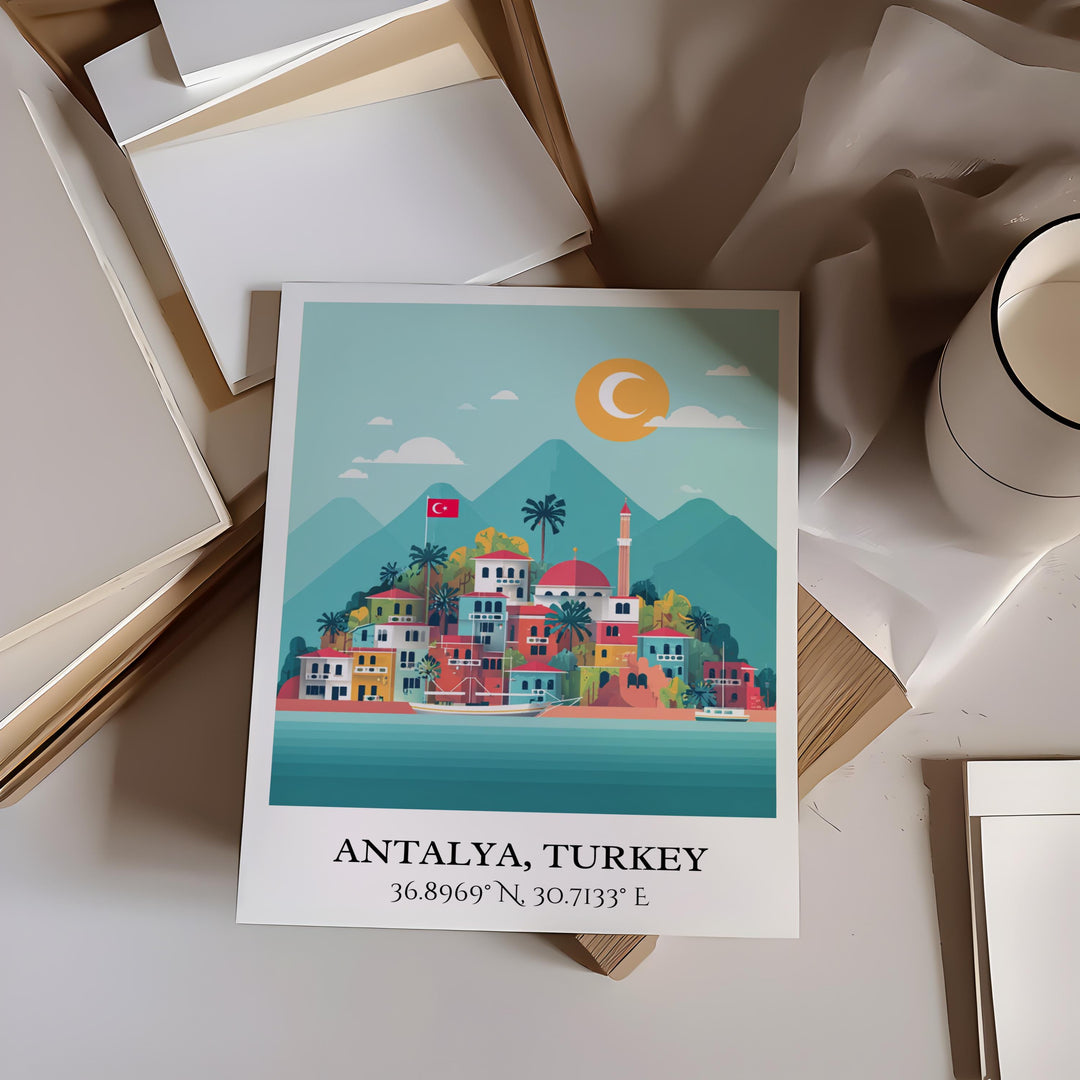 Antalya Wall Art, Antalya Travel Art, Antalya Home Decor, Antalya Turkey Gift, Turkey Travel Art, Antalya Turkey Print, Housewarming Gift